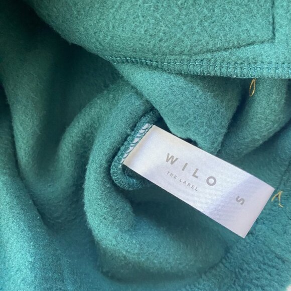 Wilo The Label Cozy Fleece Pullover,Sweater,Quarter button front Green Small,NEW - Picture 9 of 15